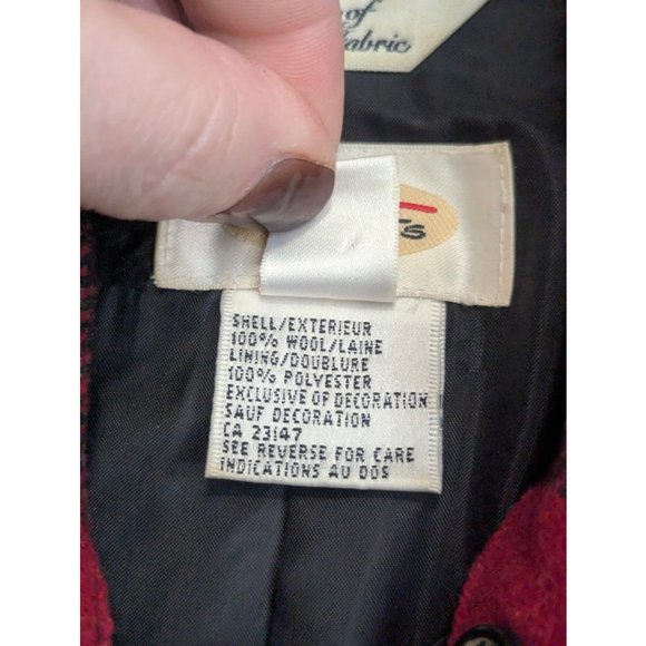 Talbots Buffalo Check Plaid Wool Jacket with Faux Fur Removable Collar Size 4 - Picture 4 of 12